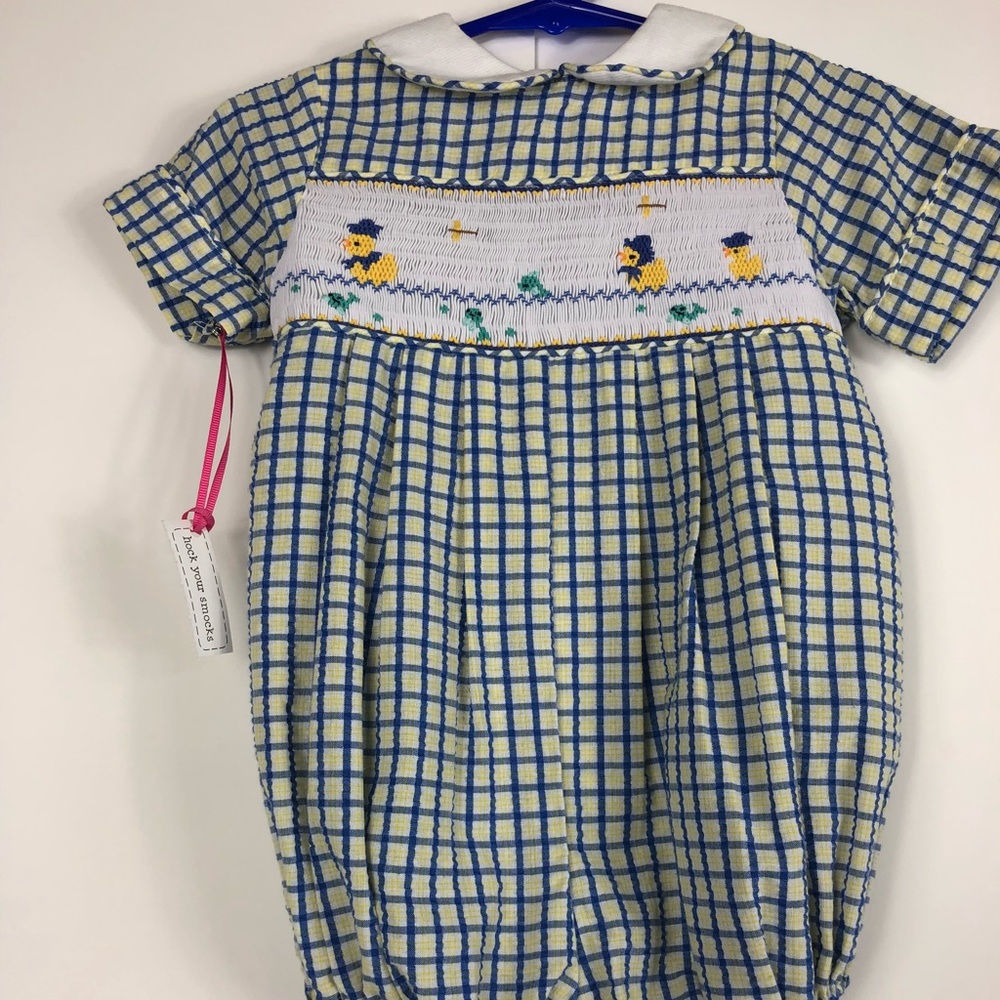 Monogrammed boys romper